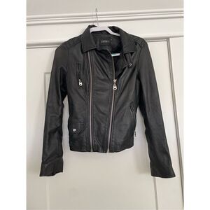 Doma Double Zip Genuine Leather Moto Jacket